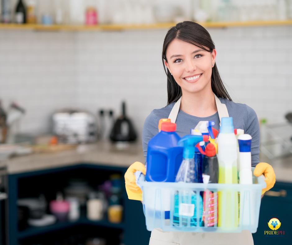 Smiling cheerful filipino domestic staff UK