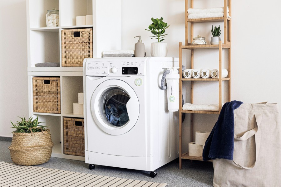 a small-space laundry room in a pad in London